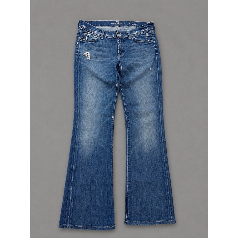 7 For All Mankind Women's Bootcut Jeans Size 28 Blue Stretch Denim Made USA